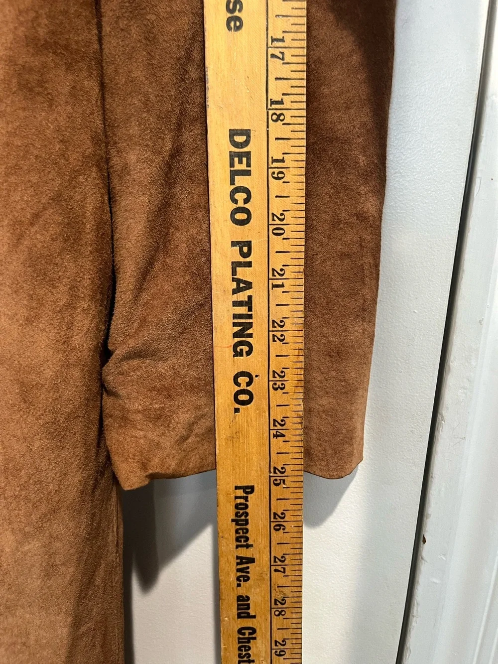 John Paul Richard Uniform Vintage Suede Button-Front Brown Coat Sz. 14 - Picture 10 of 11